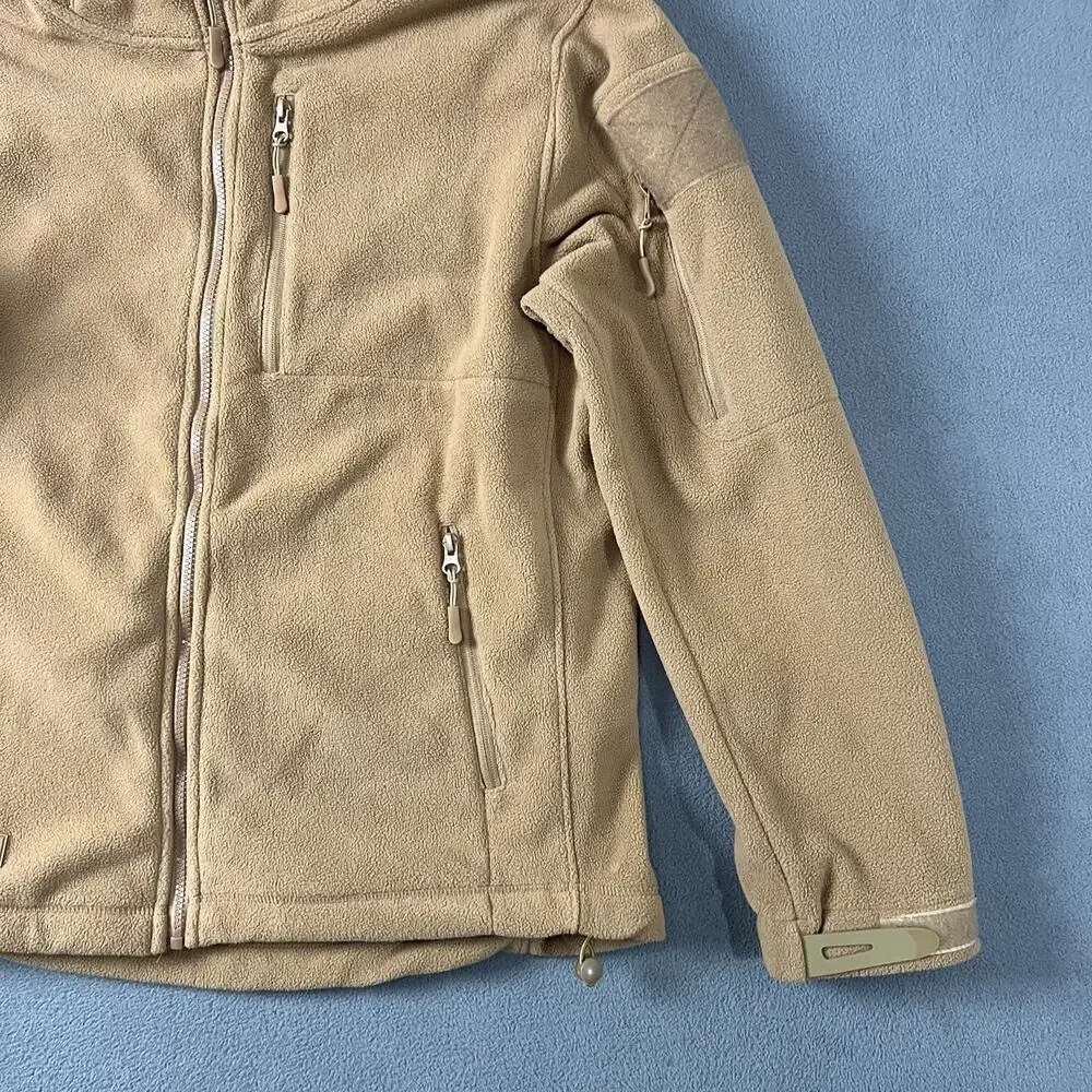 Baerskin Tactical Hoodie 4.0 Mens Large Beige Full Zip Up Fleece Military